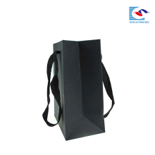 custom made luxury black glossy lamination paper packaging bags